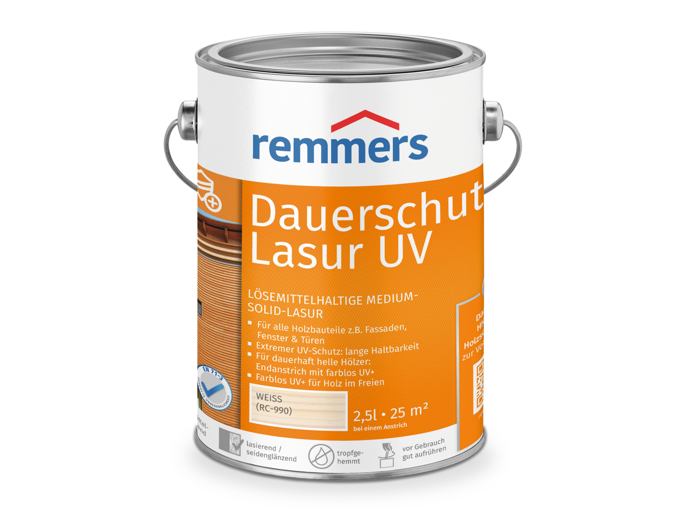 0000223503 Dauerschutz-Lasur UV weiß (RC-990) 2,5l