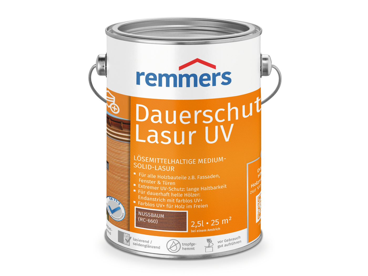 0000224203 Dauerschutz-Lasur UV nussbaum (RC-660) 2,5l