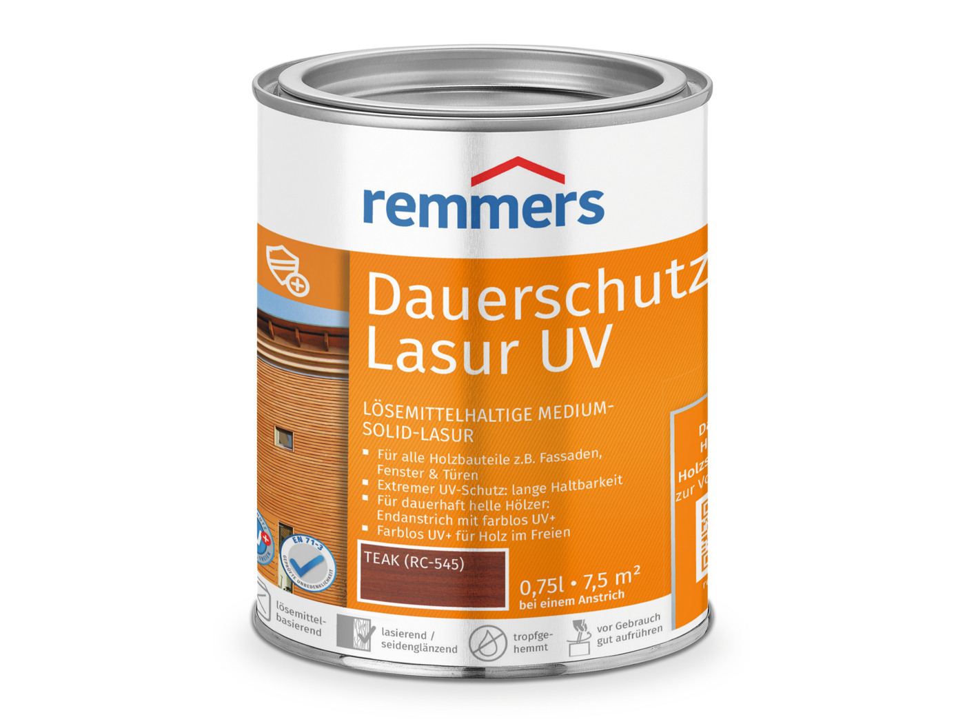 0000224401 Dauerschutz-Lasur UV teak (RC-545) 0,75l