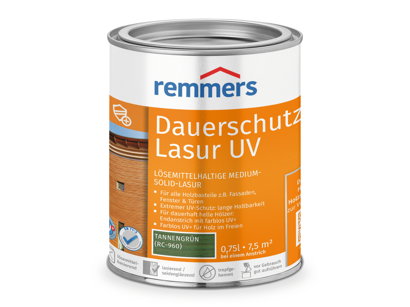 0000224501 Dauerschutz-Lasur UV tannengrün (RC-960) 0,75l