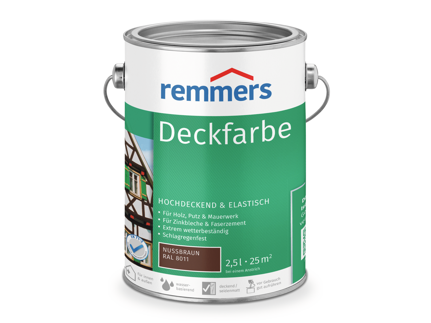 0000360703 Deckfarbe nussbraun (RAL 8011) 2,5l