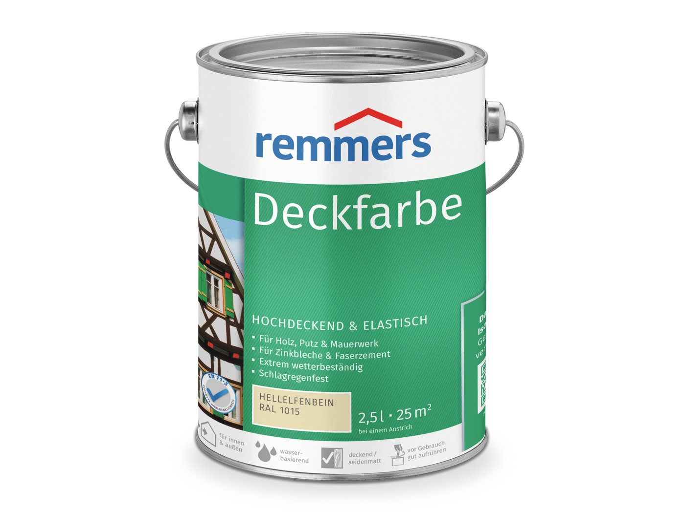 0000361603 Deckfarbe hellelfenbein (RAL 1015) 2,5l