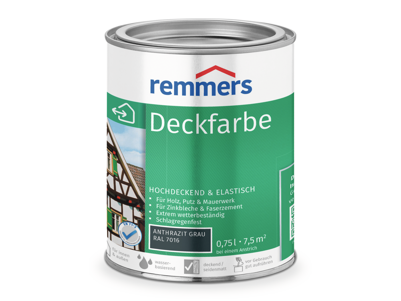 0000362401 Deckfarbe anthrazitgrau (RAL 7016) 0,75l