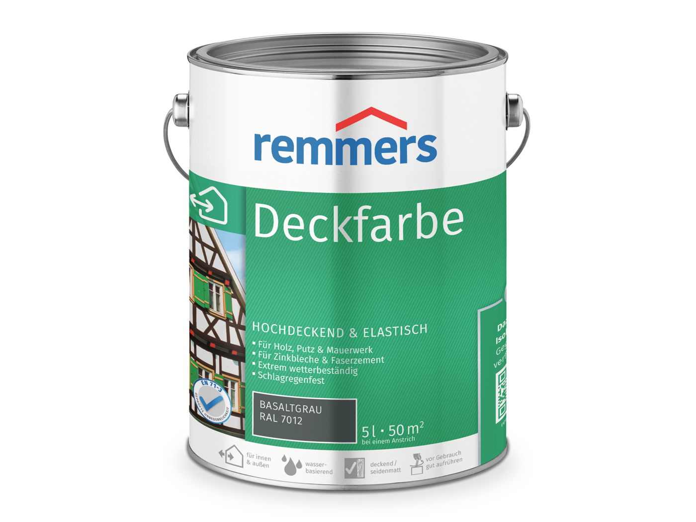 0000360905 Deckfarbe basaltgrau (RAL 7012) 5l