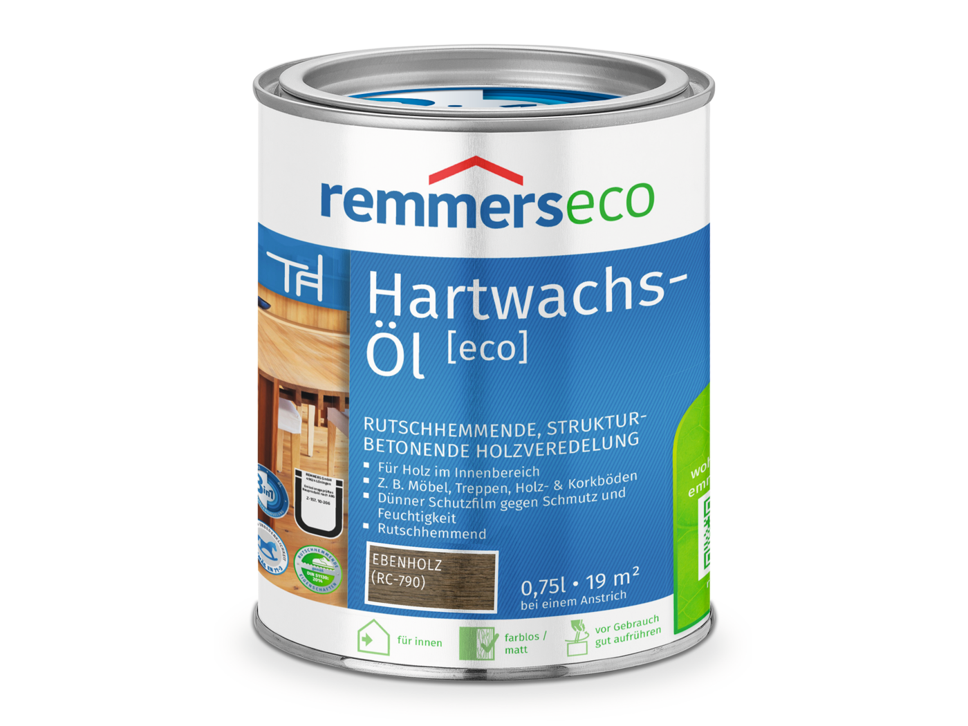 0000768701 Hartwachs-Öl [eco] ebenholz (RC-790) 0,75l