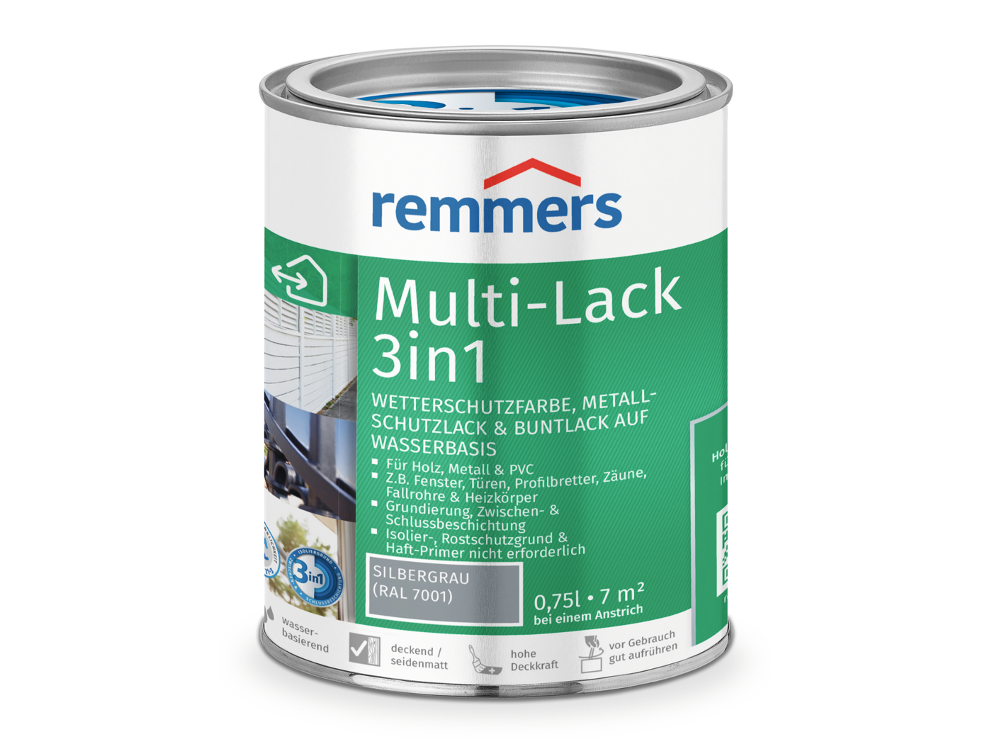 0000774801 Multi-Lack 3in1 silbergrau (RAL 7001) 0,75l