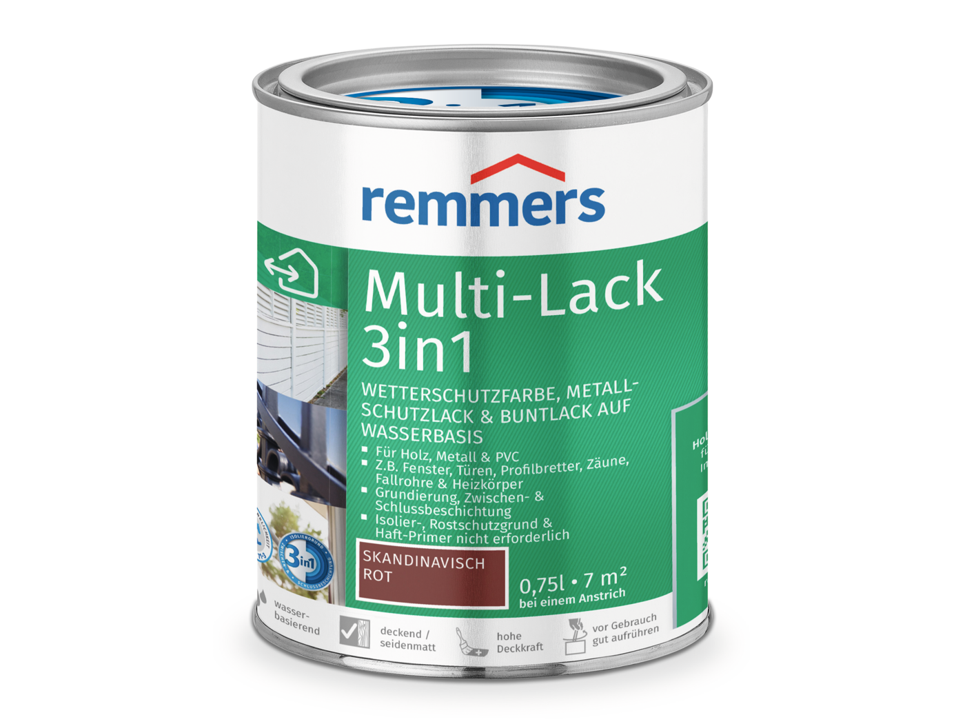 0000775001 Multi-Lack 3in1 skandinavisch rot 0,75l