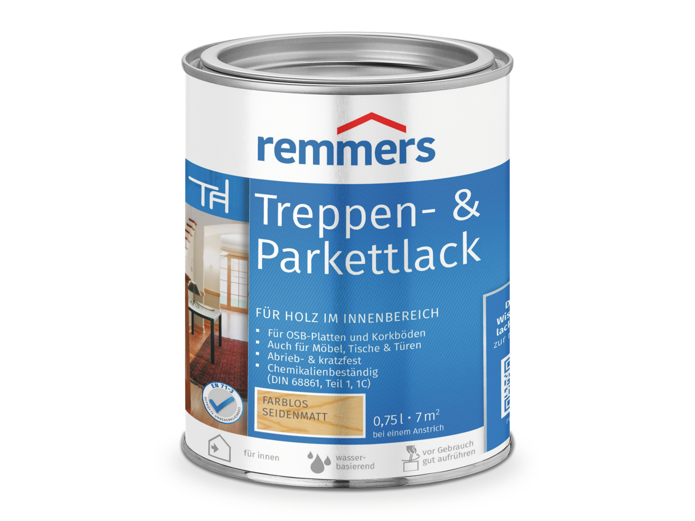 0000239101 Treppen- & Parkettlack seidenmatt farblos 0,75l