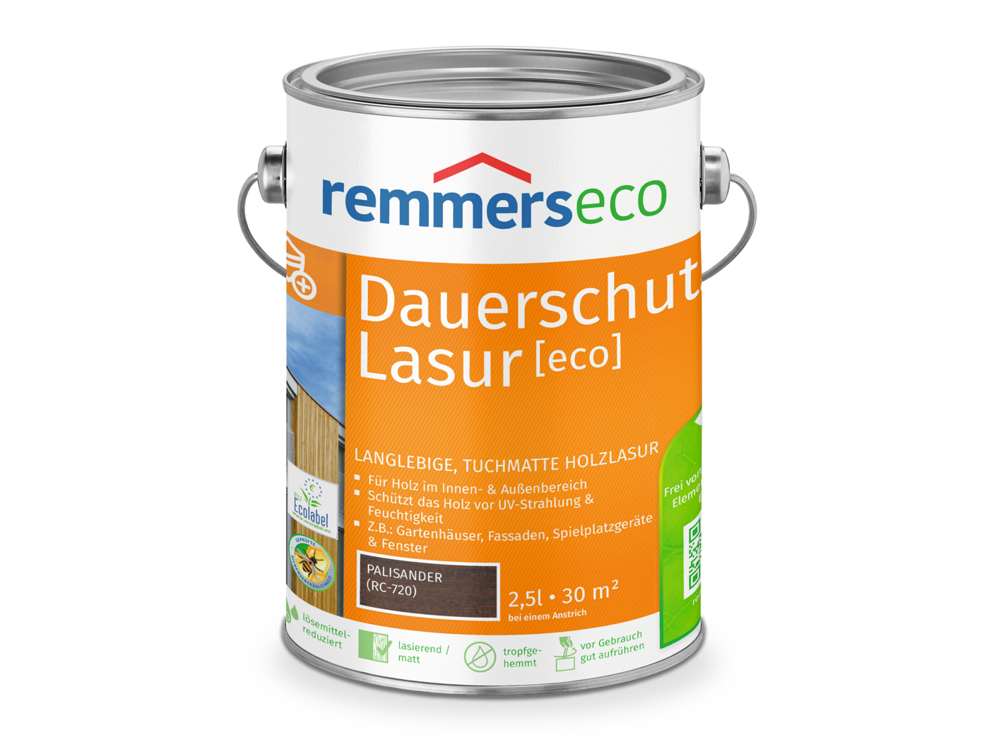 0000767503 Dauerschutz-Lasur [eco] palisander (RC-720) 2,5l