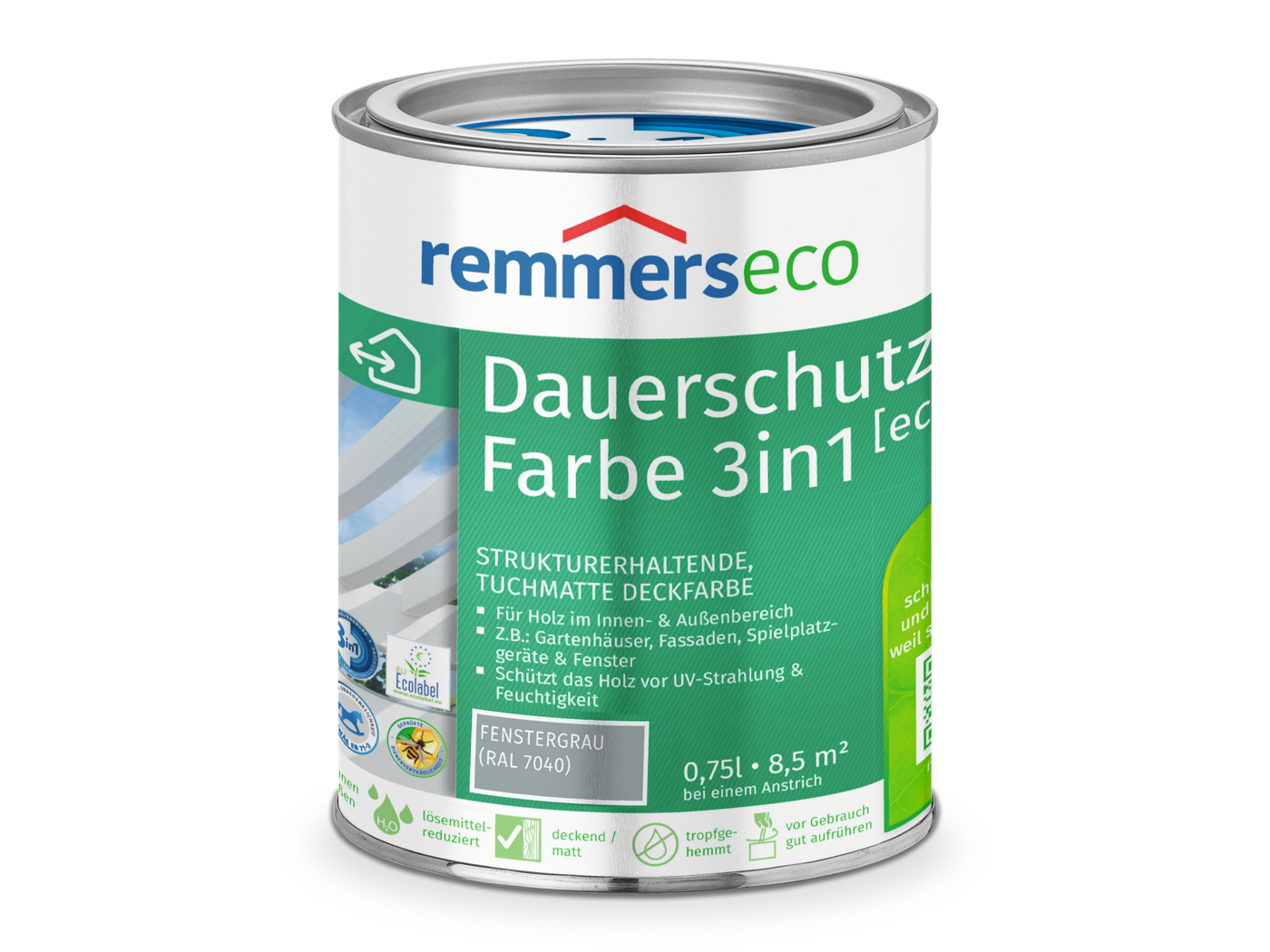0000765501 Dauerschutz-Farbe 3in1 [eco] fenstergrau (RAL 7040) 0,75l