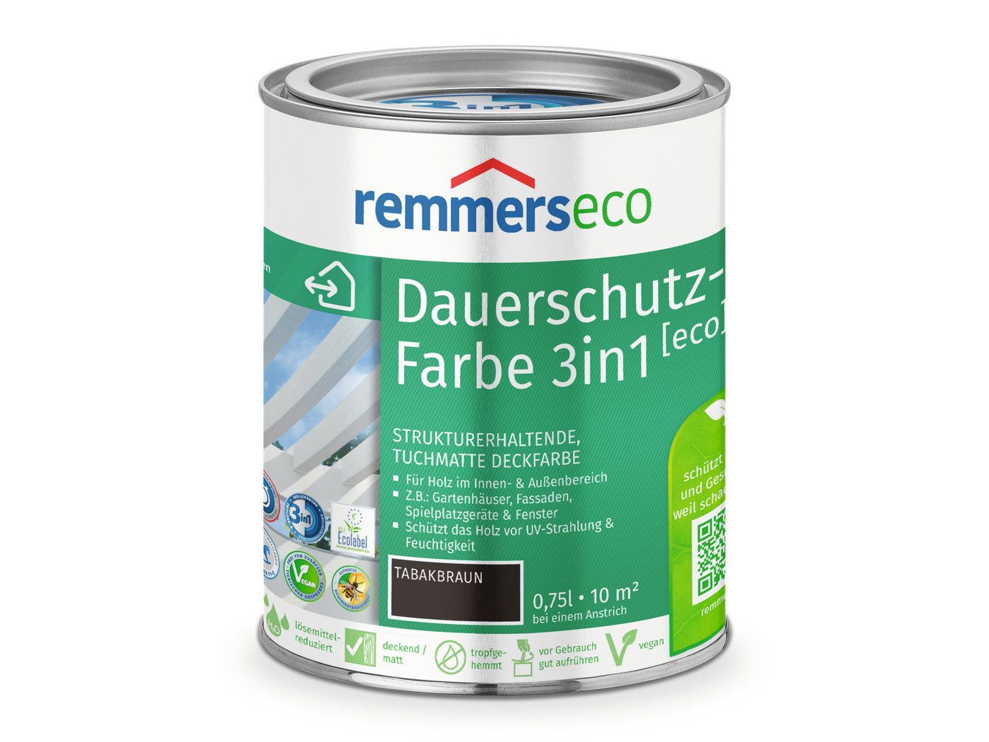 0000765601 Dauerschutz-Farbe 3in1 [eco] tabakbraun 0,75l