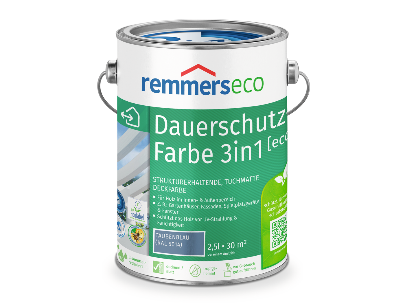 0000766203 Dauerschutz-Farbe 3in1 [eco] taubenblau (RAL 5014) 2,5l