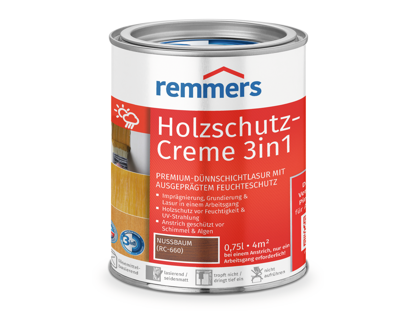 0000271801 Holzschutz-Creme 3in1 nussbaum (RC-660) 0,75l