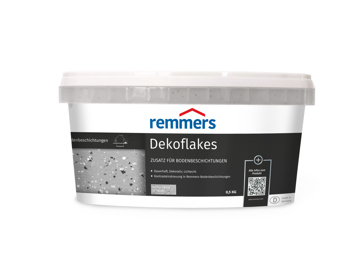 0000777384 Dekoflakes weiß / grau / schwarz 0,5kg