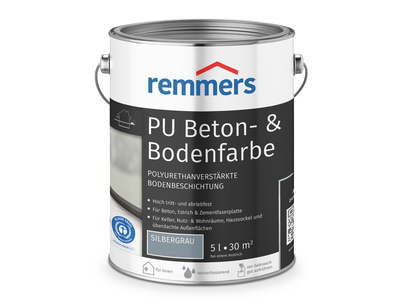 0000777005 PU Beton- & Bodenfarbe silbergrau (ca. RAL 7001) 5l