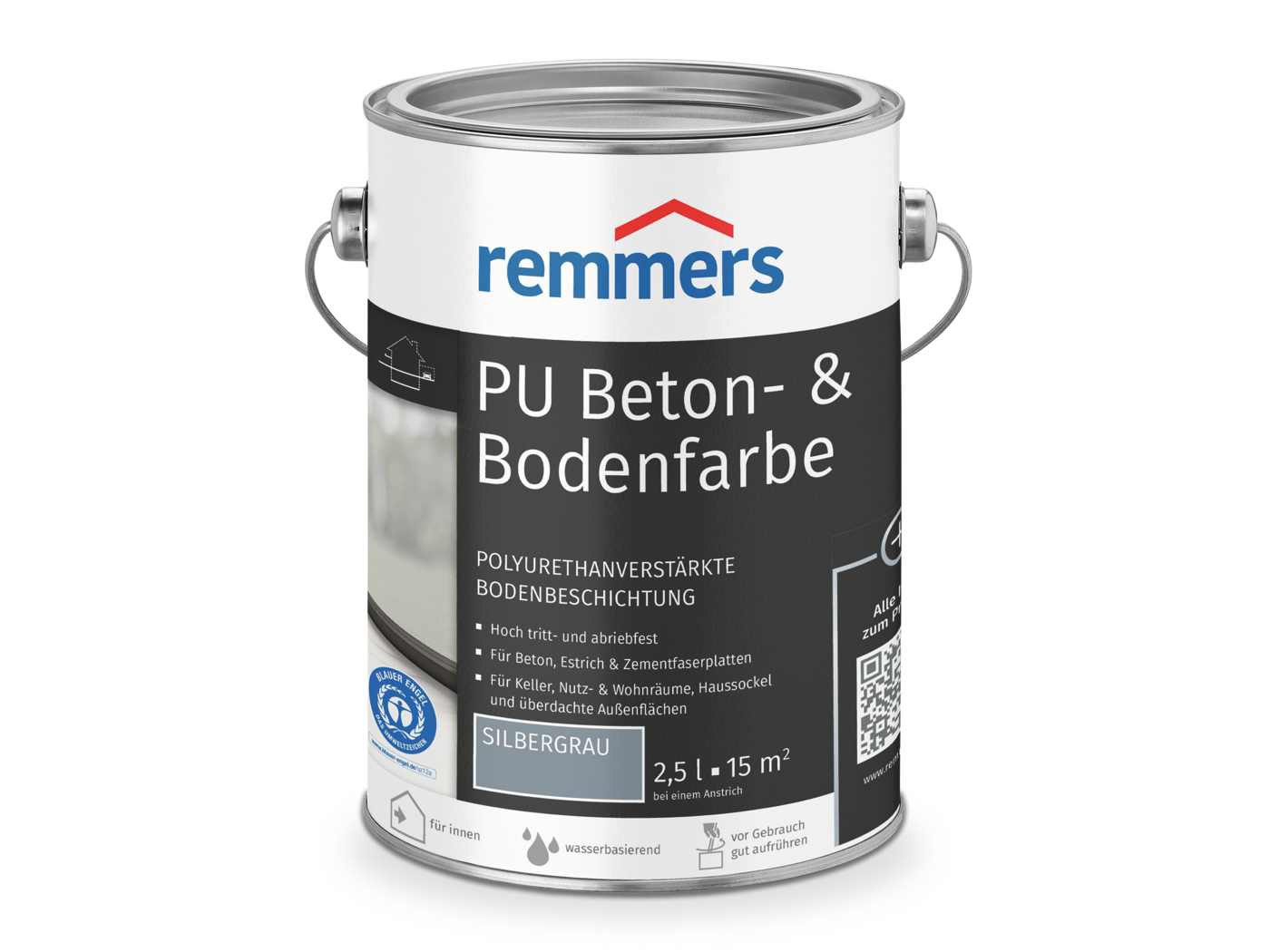 0000777003 PU Beton- & Bodenfarbe silbergrau (ca. RAL 7001) 2,5l