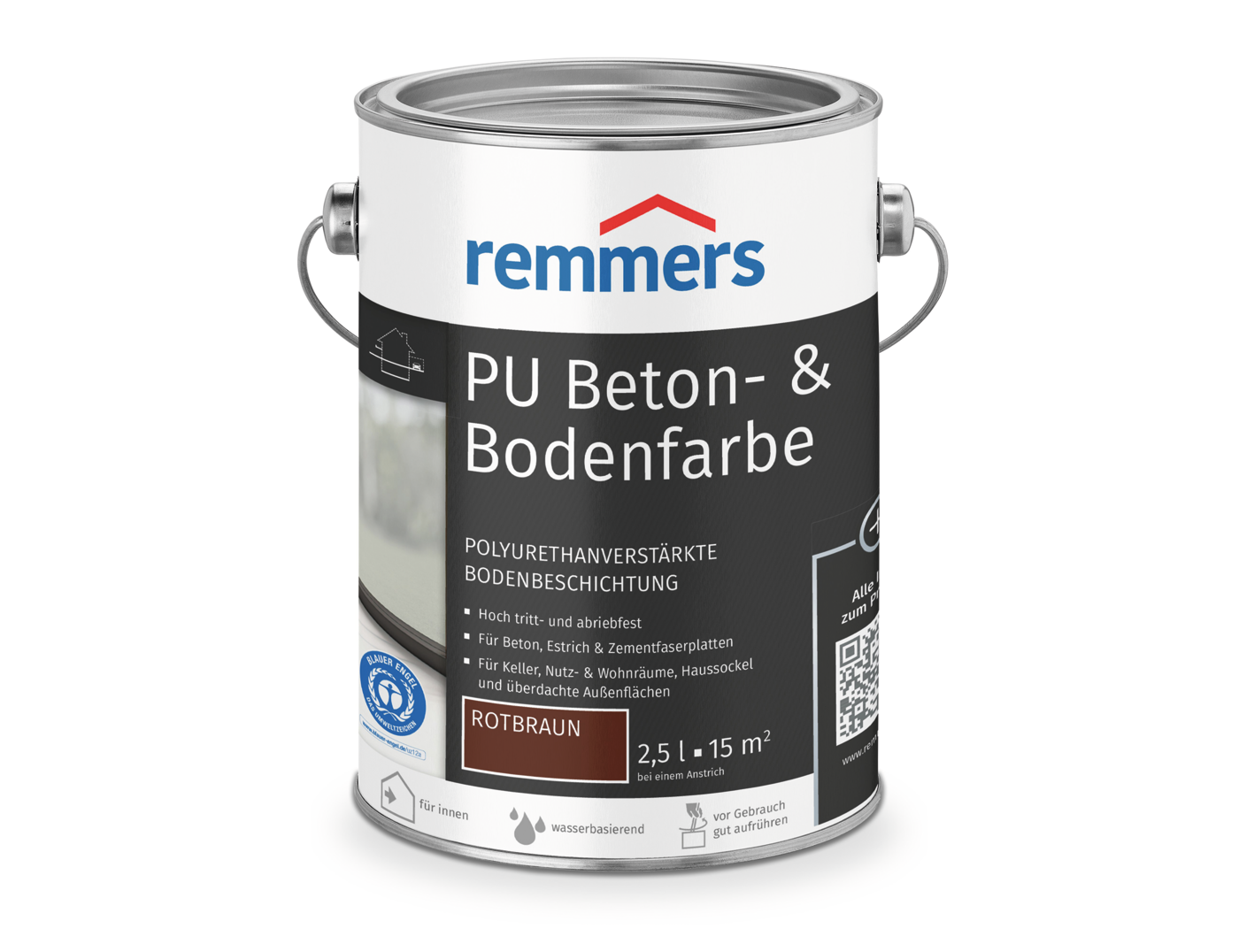 0000776903 PU Beton- & Bodenfarbe rotbraun (ca. RAL 8012) 2,5l