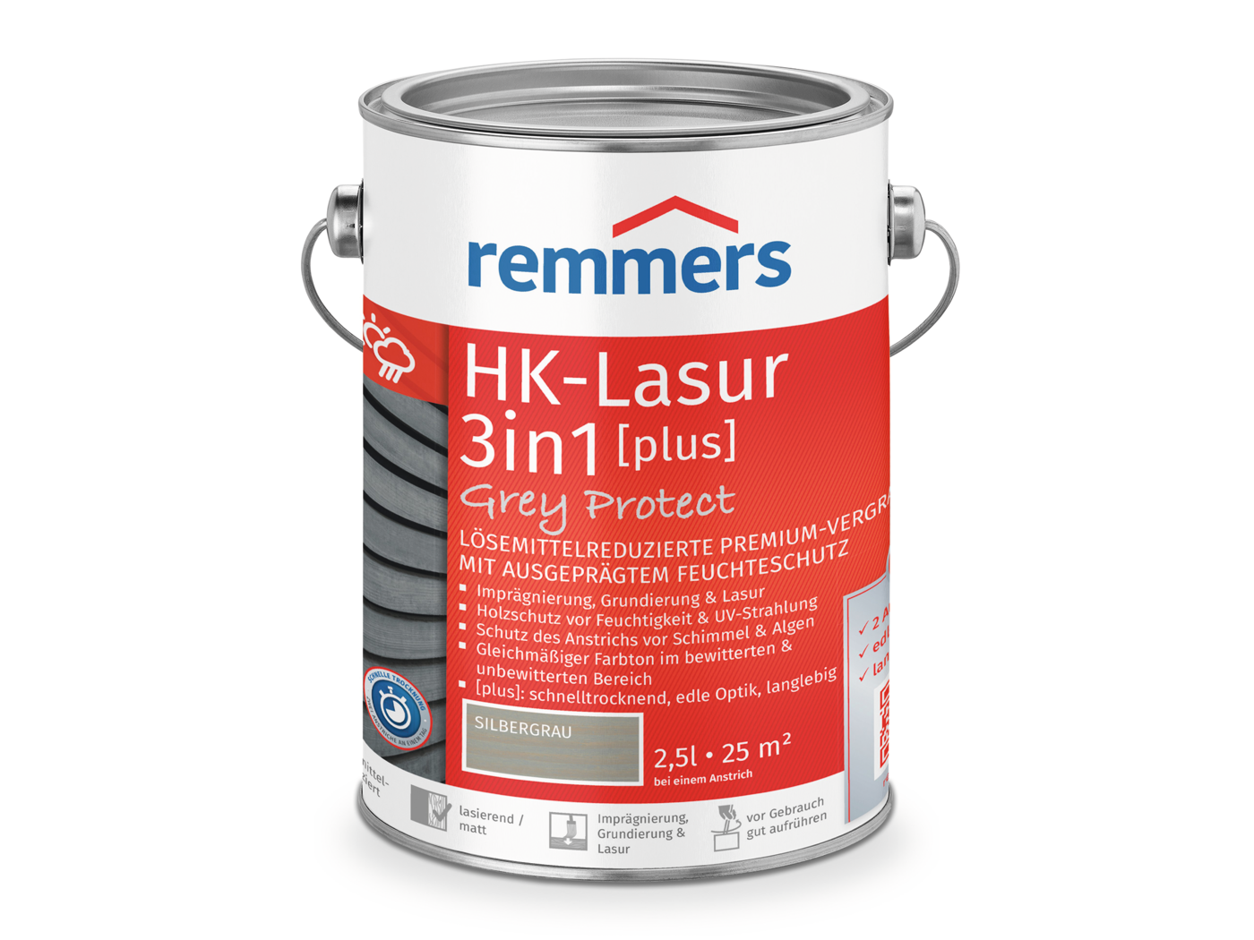 0000544103 HK-Lasur 3in1 Grey-Protect [plus] silbergrau (RC-970) 2,5l