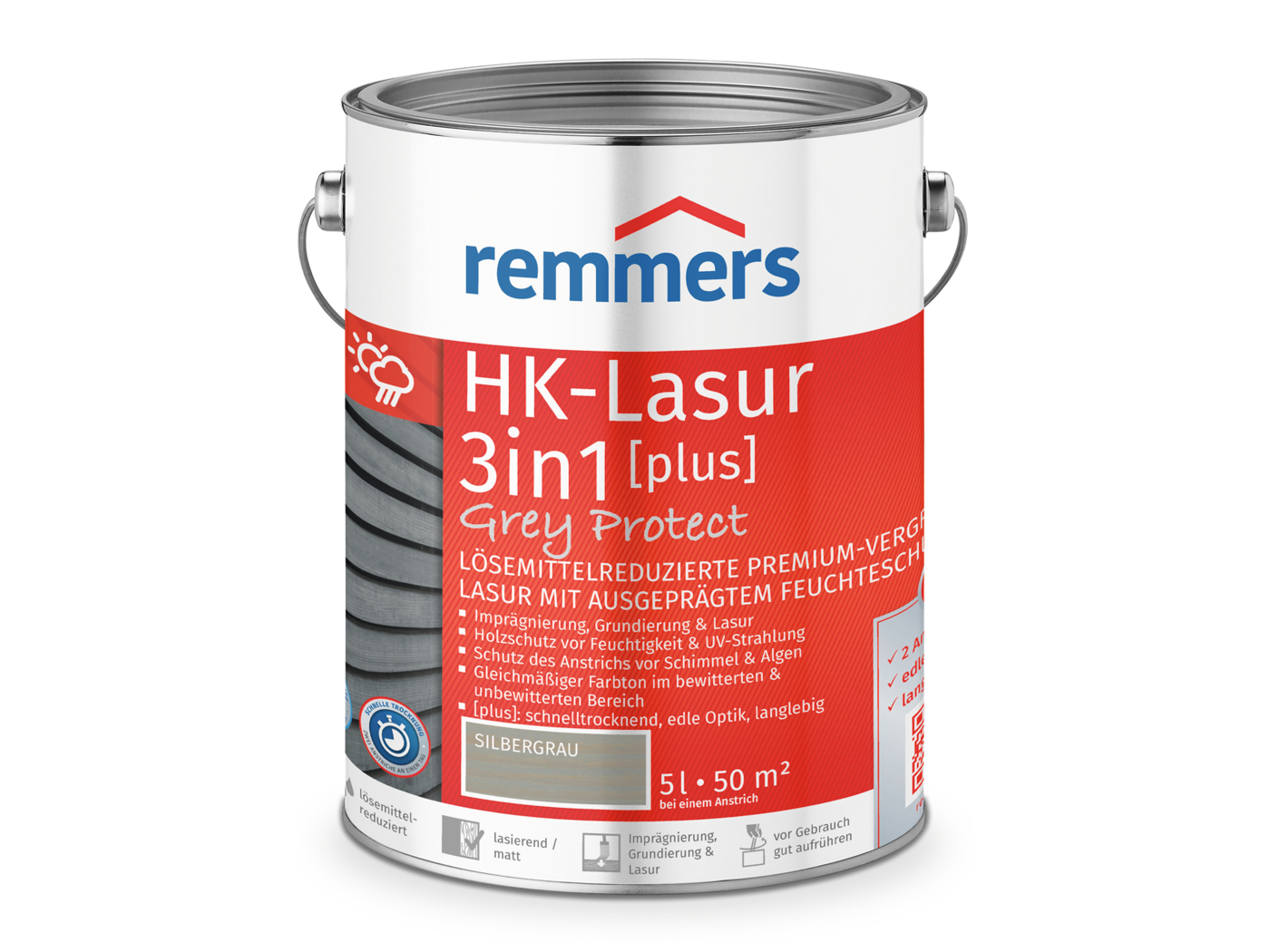 0000544105 HK-Lasur 3in1 Grey-Protect [plus] silbergrau (RC-970) 5l