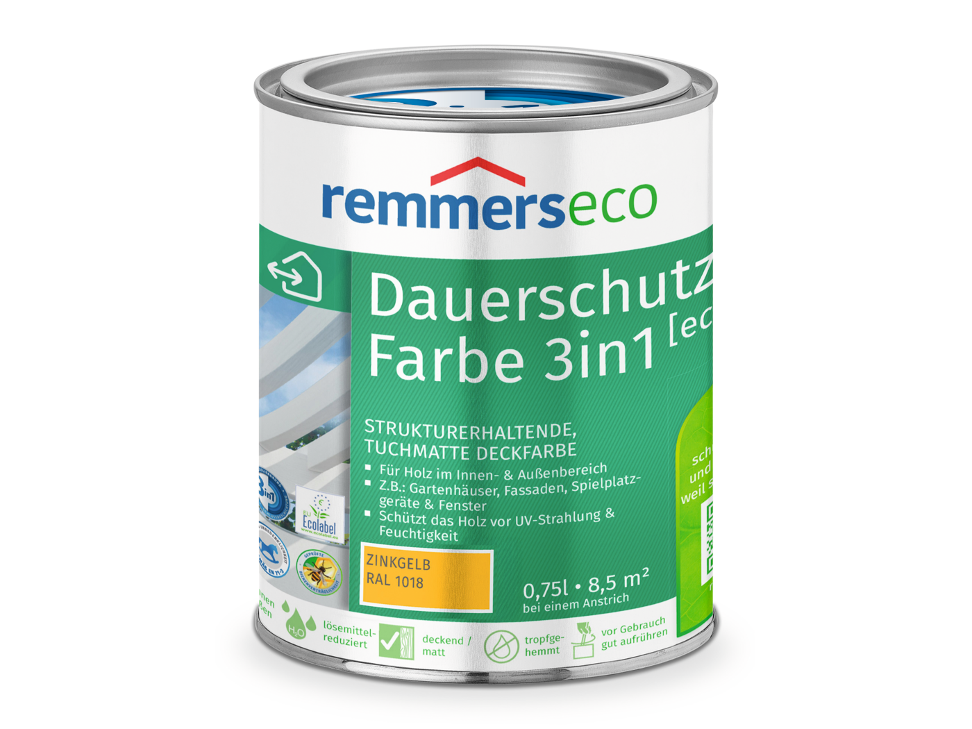 0000766501 Dauerschutz-Farbe 3in1 [eco] zinkgelb (RAL1018) 0,75l