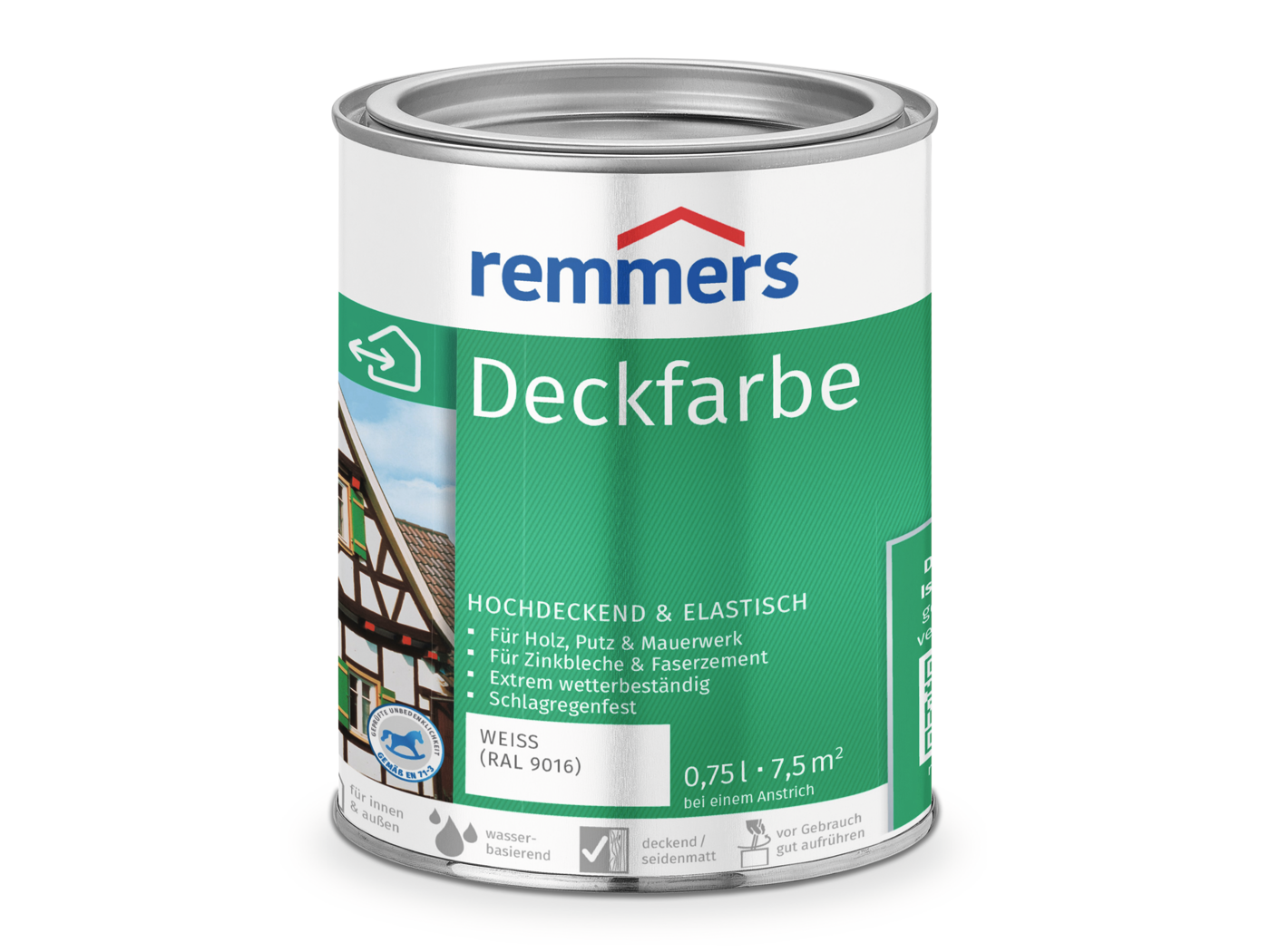 0000360001 Deckfarbe weiß (RAL 9016) 0,75l
