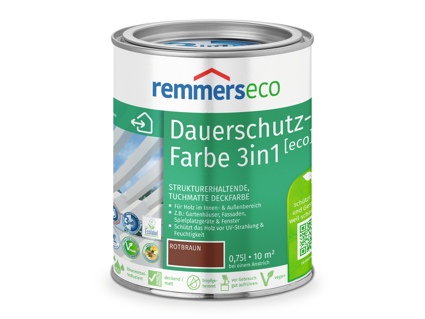 0000765801 Dauerschutz-Farbe 3in1 [eco] rotbraun 0,75l