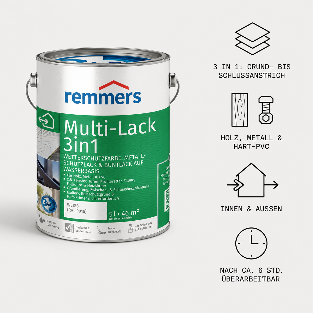 Remmers Multi-Lack 3in1: die wichtigsten Eigenschaften auf einen Blick